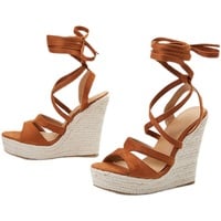 Thick-soled open-toe personalized cross-strap sandals  2 colors - Thumbnail 3
