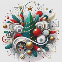Modern Christmas Cross Stitch Pattern - Thumbnail 1