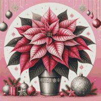 Poinsettia Cross Stitch Pattern - Thumbnail 1