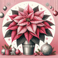Poinsettia Cross Stitch Pattern - Thumbnail 2
