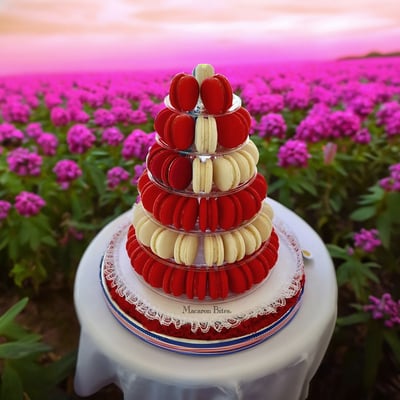 Red Velvet and Vanilla Macaron Cookie Gift Box, 24 Count - Thumbnail 3