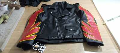 Crafted Leather Men's Motorcycle Genuine Leather Biker Jacket Black