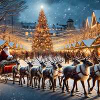 Santa At The Christmas Market Cross Stitch Pattern - Thumbnail 2