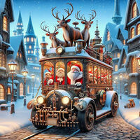 Santa's Bus Cross Stitch Pattern - Thumbnail 2