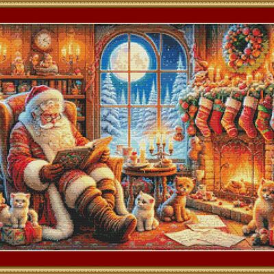 Santa's cats cross stitch pattern