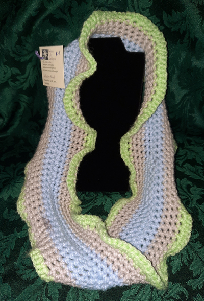Infinity Scarf - Light Blue & Lavendar with Light Green Trim