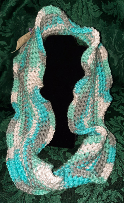 Infinity Scarf -Varigated Cyan & Gray