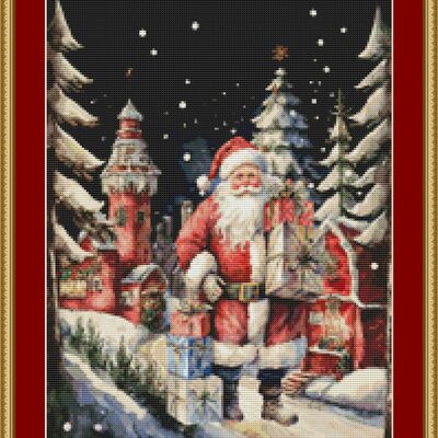 Santa's christmas village cross stitch pattern - Thumbnail 2
