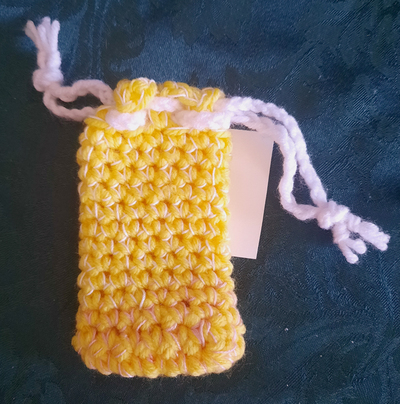Pouch - Yellow with a White Tie