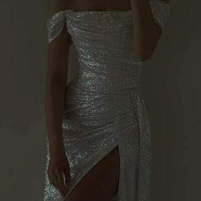 Luxury mermaid split front sequins prom dresses - Thumbnail 1