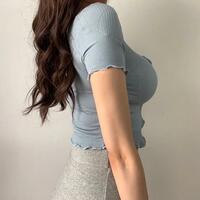 Knitted cardigan with fungus edge v-neck cropped navel top - Thumbnail 3