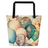 Brithday Ballon Large Tote Bag - Thumbnail 1