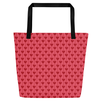 Happy valentine day large tote bag - Thumbnail 5