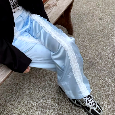 Y2k baby blue lace pants