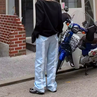 Y2K BABY BLUE LACE PANTS - Thumbnail 3