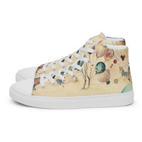 Birthday Balloons Womens high top canvas shoes - Thumbnail 1