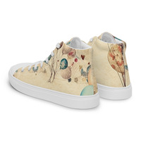 Birthday Balloons Womens high top canvas shoes - Thumbnail 2