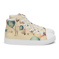 Birthday Balloons Womens high top canvas shoes - Thumbnail 4