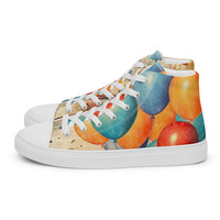 Happy Birthday Womens high top canvas shoes - Thumbnail 1