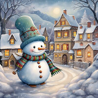Snowman I Cross Stitch Pattern - Thumbnail 2