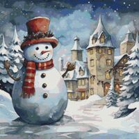Snowman II Cross Stitch Pattern - Thumbnail 1