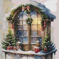 Snowy Window Cross Stitch Pattern - Thumbnail 1