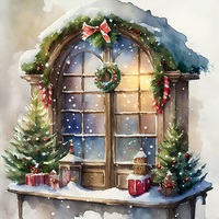 Snowy Window Cross Stitch Pattern - Thumbnail 2