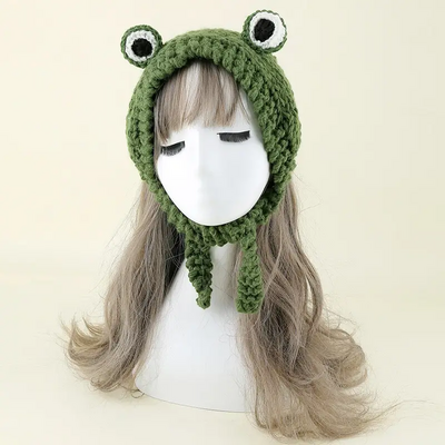 Kerokero Frog Crochet Bonnet