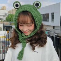 Kerokero Frog Crochet Bonnet - Thumbnail 2