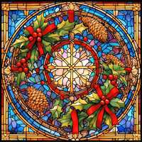 Stained Glass Wreath Cross Stitch Pattern - Thumbnail 2