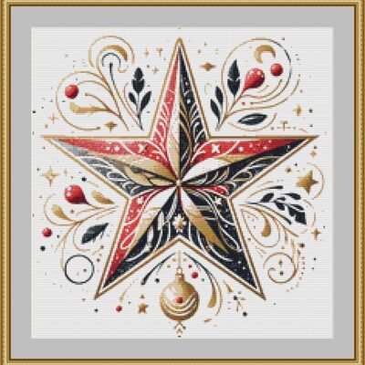 Star design cross stitch pattern