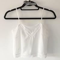 Coquette White Lace Satin Cami - Thumbnail 3