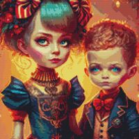 All Dressed Up Cross Stitch Pattern - Thumbnail 1