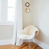 Small Handmade Round Wall Clock Made of Natural Plywood - Compact - Thumbnail 1