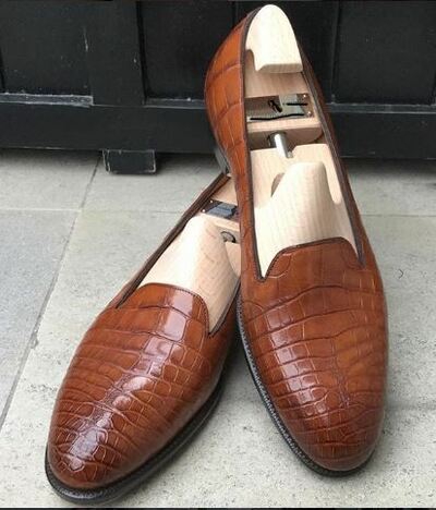 New Handmade Crocodile Leather Men loafers Shoes Goodyear Leather Men Shoes