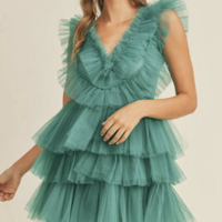 Ruffles Tiered Tulle A-line Dress - Thumbnail 4