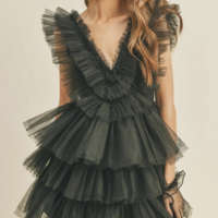 Ruffles Tiered Tulle A-line Dress - Thumbnail 6