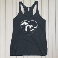 MI Love Women's Racerback Tank - Thumbnail 2