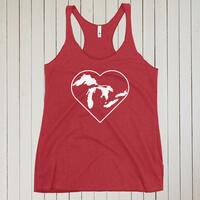 MI Love Women's Racerback Tank - Thumbnail 3