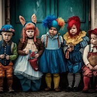 Carnival Children Cross Stitch Pattern - Thumbnail 2