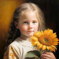 Holding A Sunflower Cross Stitch Pattern - Thumbnail 2