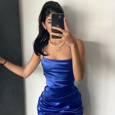 Sexy straps blue short prom dress,cocktail dresses - Thumbnail 2