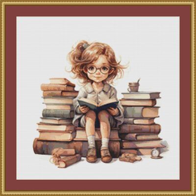 Love my books cross stitch pattern