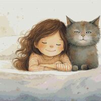 Me And My Cat Cross Stitch Pattern - Thumbnail 1