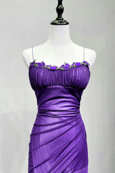 Purple Spandex Straps Formal Dress, Purple Evening Dress Prom Dress KPP1755