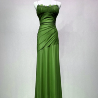 Green Straps Lace Up Formal Dress Evening Dress, Green Spandex Prom Dress KPP1756 - Thumbnail 1