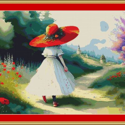 Red hat cross stitch pattern