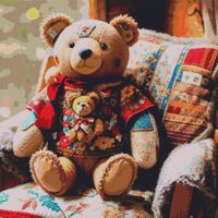 Teddy Bear Cross Stitch Pattern - Thumbnail 1