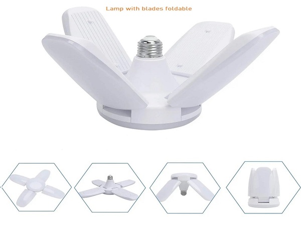 LED Lamp With Fan Blades Foldable