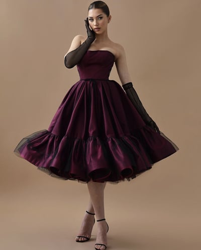Strapless Princess Prom Gown Tulle Overlay